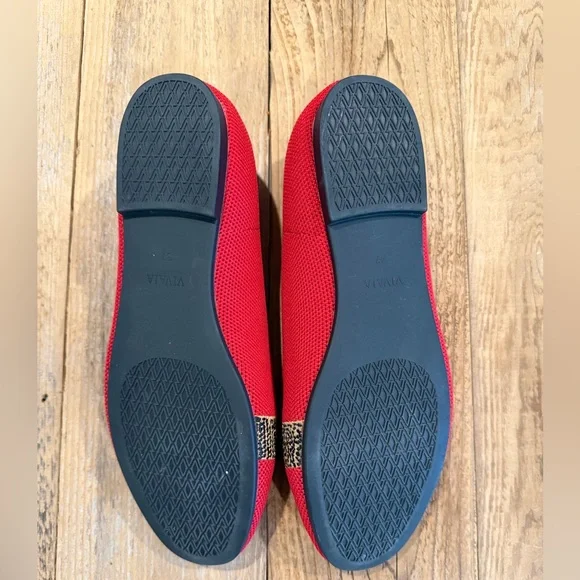 VIVAIA Audrey Red Cheetah Embroidered Round-Toe Loafers - Size 37 ♥️ - Picture 5 of 8